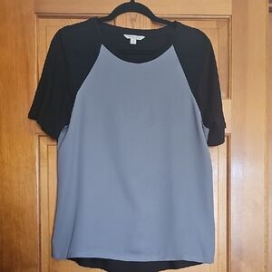 Calvin Klein Jeans Two-Tone Short Sleeve Tee in Gray and Black